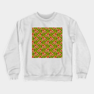 Retro Green and Orange Floral Pattern Crewneck Sweatshirt